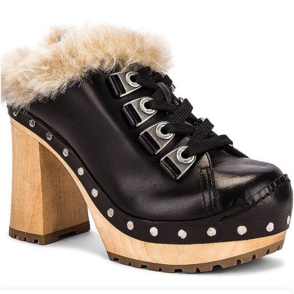 Miu Miu Winter Platform Mules in Black NWT - Picture 3 of 15